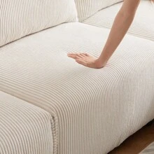 106" Multi-Module Combination Style Sofa For Living Room, Bedroom And Other Lounge Spaces, Modern Minimalist Corduroy Combination Sofa With 2 Comfort Cushions With USB And C Charging Ports, Beige