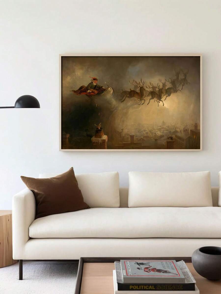 1 tranh vải canvas treo tường hình ông già Noel và tuần lộc, tranh in trang trí không khung, thích hợp cho văn phòng tại nhà, phòng khách, phòng ngủ, nghệ thuật trang trí chống thấm nước, tranh mực phong cách cổ điển và hiện đại, tranh treo tường Giáng sinh đa năng trong nhà/ngoài trời cho quán cà phê, quán bar, ký túc xá, trang trí Giáng sinh, trang trí XMAS, quà tặng cây thông Noel, trang trí lễ tạ ơn, trang trí nhà đám cưới, trang trí nhà, trang trí mùa thu, trang trí mùa thu, trang trí sinh nhật làm quà tặng, đồ dùng cho bữa tiệc, trang trí lễ hội trong nhà, trang trí Halloween, trang trí tường, đồ trang trí Halloween - Nhiều màu - Xem 1