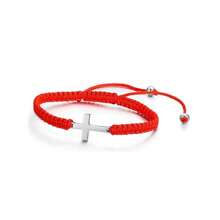 1pc Unisex Couple Bracelet Set, Handmade Braided Cross Bracelet And Lucky Rope Bracelet, Stainless Steel Material, Multi-Color Rope Design, Unique Style. This Accessory Is Suitable For Couples To Wear, Showcasing Personalized And Fashion.