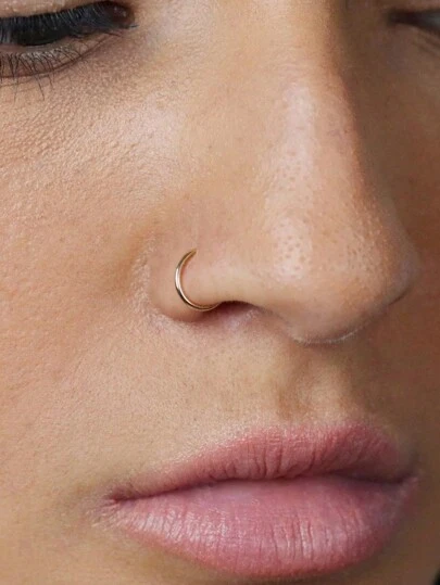 1 Sterling Silver S925 Nose Ring Sleeve, Small Thin Perforated Jewelry, Elegant And Minimalist, For Septal Cartilage Spiral Tragus, Gold, Silver Women(Small And Exquisite)(The Dimensions Marked Are The Outer Diameter)
