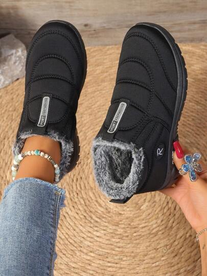 ZOSIVC Women's Slip-On Thermal-Insulated Thick Thermal Lined Snow Boots, Casual & Versatile, Outdoor Sports & Hiking