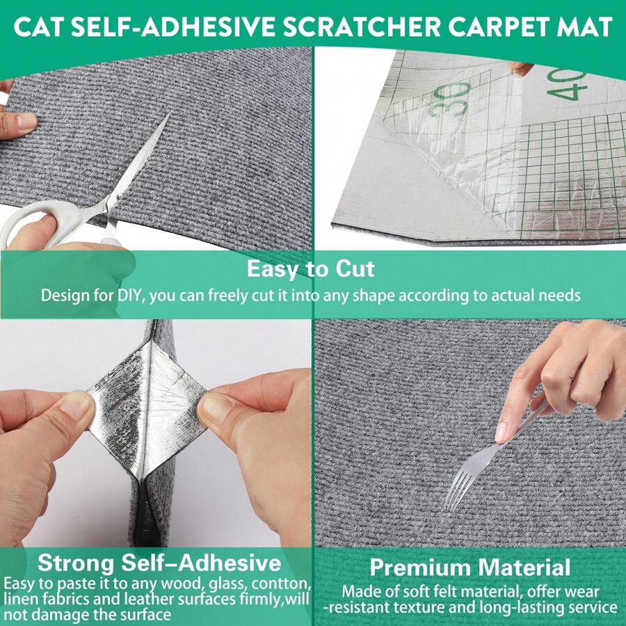 Cat Scratching Mat SelfAdhesive Trimmable Carpet Cat Scratching Post