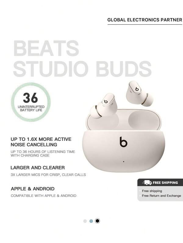 Beats Studio Buds + (2nd Generation) True Wireless Noise Cancelling Headphones Bluetooth Headphones Compatible With Apple Android System Sand Color