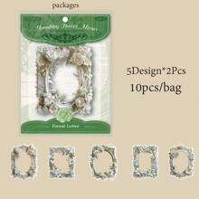 10 Cái/Túi Chất Liệu Giấy Hoa Bí Mật Series, Thiệp Viền Chống Ba Chiều Hình Cây Và Hoa Cổ Điển Tinh Tế, Vật Dụng Làm Sổ Lưu Niệm, Sổ Tay Trang Trí, Khung Ảnh, Ốp Điện Thoại Di Động, Cốc Nước, Tạp Chí Rác, Hộp Văn Phòng Phẩm, Ảnh Ghép Cá Nhân Tự Làm - Nhiều màu - Xem 13