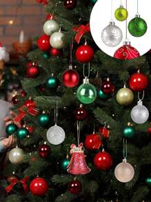 50/100 piezas Colgador de adornos navideños, cuerda metálica con brillo, anclajes para adornos, ganchos para adornos de árbol de Navidad, decoraciones navideñas - Multicolor - Ver 5