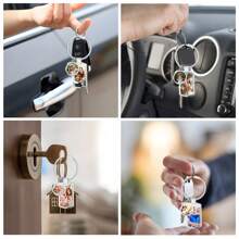 Llavero personalizado con foto Llaveros personalizados con foto Grabado de texto personalizado Llavero para mujeres y hombres - Multicolor - Ver 6