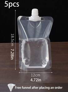 1 件/5 件透明食品储存密封袋、厨房谷物防潮密封袋、真空便携式密封袋、厨房配件 + 1 件可折叠硅胶漏斗/厨房网袋、多用途挂袋、垃圾袋收纳袋 - 無色 - 查看 14