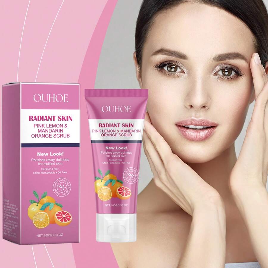 100g 亮白面部磨砂膏、护肤凝胶、温和去除死皮、深层清洁毛孔 - 白色 - 查看 1