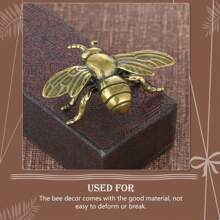 Pair Of Vintage Brass Bee Figurines - Rustic Charm Bee Ornament Set, Miniature Bee Sculptures Ideal For Seasonal Decor & Gifts