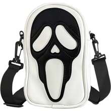 1pc Halloween Pumpkin Crossbody Bag, Pu Leather Novelty Ghost Purse Cute Spooky Season Gothic Shoulder Bag For Women Men Adult Teen, Ideal Christmas Valentine'S Day Gifts, Halloween Party Essentials Halloween Decorations, Foldable Storage Bags,Boho Vibes