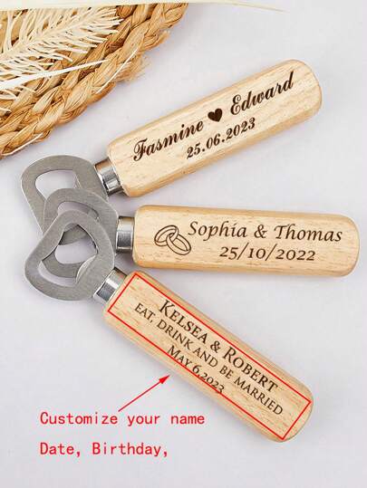 Bedruckter Flaschenöffner mit Holzgriff, Bier- & Getränkedosen-Öffner, Küchenhelfer, schimmelresistent, niedlich, farbig, personalisiert, einzigartiges ideales Geschenk für Freundinnen, Sohn, Tochter, Schüler, Mitarbeiter, Zuhause, Büro, multifunktional, dekorativ, wiederverwendbar, exquisit, stilbewusst, hochwertig, farbig, modern, individuell, personalisiert