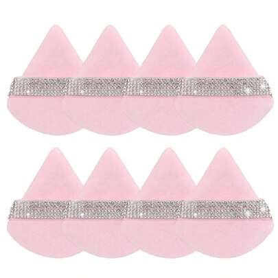 24个/15个/8个/3个三角形植绒化妆海绵，柔软蓬松质地，适用于面部和身体散粉上妆，化妆美容工具套装，化妆品，便宜，房间装饰，梳妆台，旅行，卧室，化妆配件，粉扑，美妆蛋，散粉扑，化妆海绵，便宜，圣诞礼物，化妆品，化妆工具，便宜货，礼物，女士礼物，圣诞礼物，赠品，旅行，便宜货，旅行必备