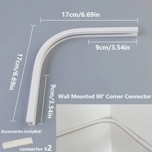 Easy-Install Self-Adhesive Curtain Track Set - Universal Installation On Ceiling And Side Of Curtains, No Drilling Required, Hidden Sliding Track For Bathroom And Household Curtains (Non-Flexible) Home Bathroom Decor Fall Decor Bathroom Accessories Back To School