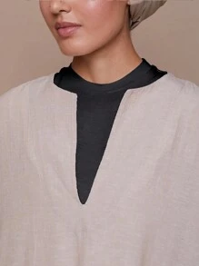 1pc Stretch Modal Fake Collar Cover Neck Shawl Solid Color Undershirt Versatile Accessory, Can Be Used As Sun Protection - Black - View 2