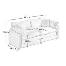 Modern Fabric Living Room Set Of 2 Sofas With One 2-Seat Sofa And One 3 - Seat Sofa, Upholstery Large Deep Seat 2 Seatr And 3 Seater Sofa Set, Light Beige Corduroy Fabric