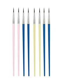 8支装精细眼线刷和眉刷套装，包括眼线刷、细小化妆刷、泪痕刷、点钻刷、超细小眼线刷、膏状底妆刷等，适用于女士眼线、眉毛、眼影、螺旋刷等。 - 彩色 - 查看 1