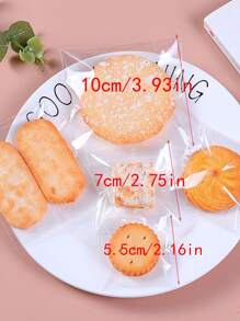 100 个自粘糖果袋 - 超值装 100 个透明玻璃纸袋，适用于面包和糖果 - 适合派对和礼物 - 包含 3 种尺寸（3.93x3.93、2.75x2.75、2.16x2.16 英寸） - 彩色 - 查看 5