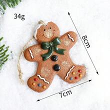 6 قطعة/2 قطعة/1 قطعة زخرفة شجرة عيد الميلاد علقات رجل الزنجبيل الراتنجية الصغيرة ، ديكور عيد الميلاد المرسوم باليد ، عيد الميلاد