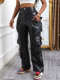 Pantalones de estilo cargo de calle personalizados para mujer