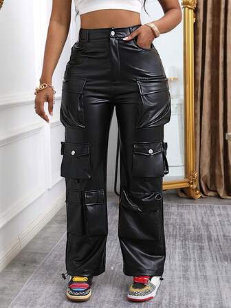 Pantalones de estilo cargo de calle personalizados para mujer