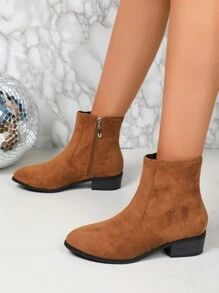 3cm Niskie Buty Na Obcasie Matowe Czarne Skórzane Botki Dla Kobiet, Uniwersalne Jesień/Zima 2024 Nowość