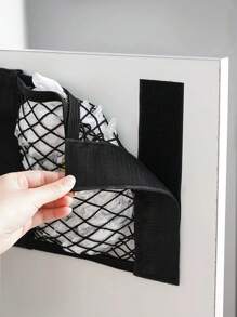 1/2 pièces Sac de rangement en polyester, Sac de rangement en maille noire minimaliste, Sac de rangement fixé au mur à l'intérieur de la porte de l'armoire de cuisine sans perçage, Sac de rangement en maille, Distributeur de désordre ménager pour la maison, la cuisine, la salle de bain Rangement et organisation - Noir - Voir 6