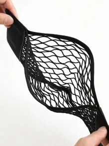 1/2 pièces Sac de rangement en polyester, Sac de rangement en maille noire minimaliste, Sac de rangement fixé au mur à l'intérieur de la porte de l'armoire de cuisine sans perçage, Sac de rangement en maille, Distributeur de désordre ménager pour la maison, la cuisine, la salle de bain Rangement et organisation - Noir - Voir 8