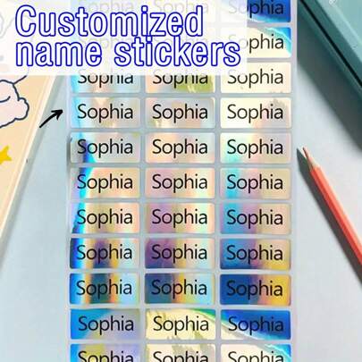 Personalized Name Label Sticker, 60/120/150/210Pcs - Customized Waterproof Name Labels For Bottles, Water Bottles, Cups, School Office Supplies, School Stationery, Water Bottles, Lunch Boxes - Suitable For Various Occasions In Daily Life