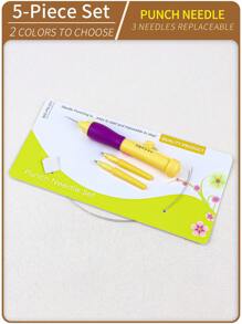 Bộ dụng cụ thêu kim đục lỗ 1/2/4 chiếc, kích thước kim có thể điều chỉnh cho kim đục lỗ thủ công DIY - Nhiều màu - Xem 1
