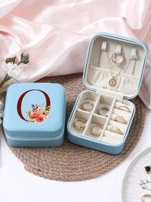 1 件珠宝收纳盒便携式旅行和商务旅行使用，适用于戒指、耳环、项链、小珠宝盒