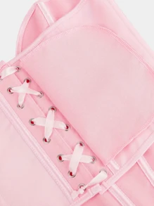 Neuer schwarzer matter strukturierter, strapless, eng anliegender Bustier-Top für Frauen