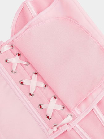 Nuevo top bustier de ajuste ceñido sin tirantes con textura mate negra para mujeres