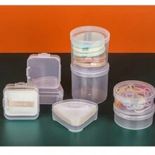 1/4/6pcs Multi-Size Transparent Case, Makeup Sponge Holder & Protector, Thickened Dustproof Box, Fishing Tackle Storage, Small Tool Plastic Box, Mini Parts & Jewelry Organizer, Portable Compact PP Powder Puff Case With Cover, Reusable Dustproof Makeup Pouch, Suitable For Travel (Transparent) - Multicolor - View 3