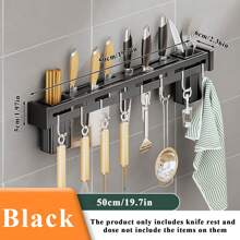 Stainless Steel Knife Holder, Multipurpose Kitchen Rack, Wall-Mounted Chopstick Holder And Knife Storage Kitchen Items Kitchen Accessories Kitchen Tools - Multicolor - View 14