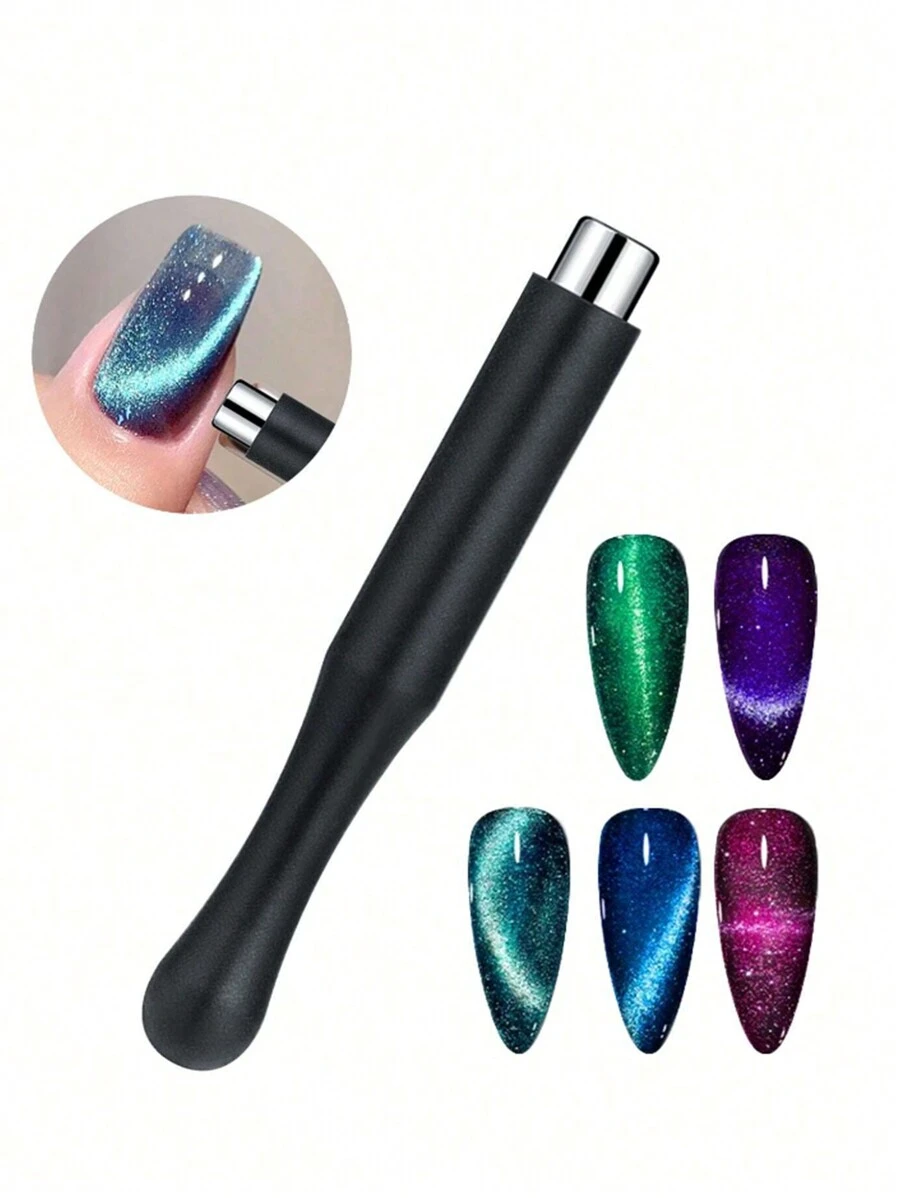 1pc/2pcs Silicone Cover Magnetic Cat Eye Magnet, Multifunctional Circular Strong Magnet Cylindrical Magnet,Nail Supplies,Nail Tools,Nail Art Tools,Back To School,Nails,Nail Tools For Press On Nails - Multicolor - View 1