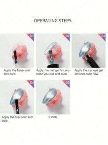 1pc/2pcs Silicone Cover Magnetic Cat Eye Magnet, Multifunctional Circular Strong Magnet Cylindrical Magnet,Nail Supplies,Nail Tools,Nail Art Tools,Back To School,Nails,Nail Tools For Press On Nails - Multicolor - View 6