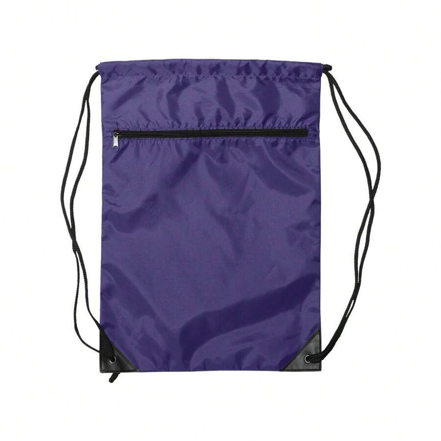 Zippered Drawstring Backpack (Purple) | SHEIN USA