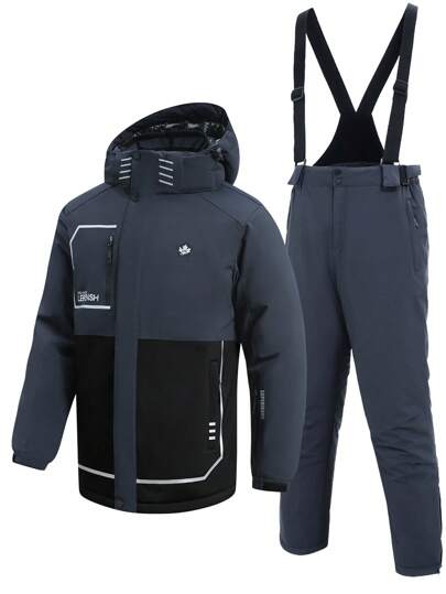 2 pezzi Set sportswear da uomo per sport e attività all'aperto - Completo sportivo e da tempo libero professionale, Outfit da sci per uomo - Giacca e pantaloni HX391-1