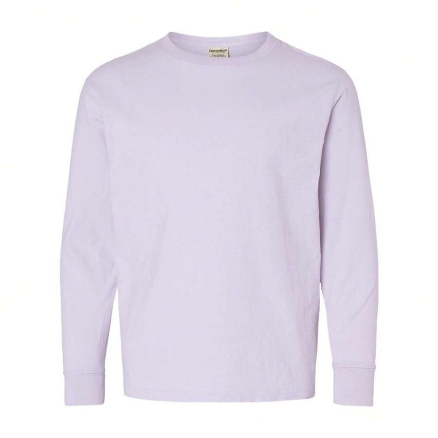 ComfortWash By Hanes Garment-Dyed Youth Long Sleeve T-Shirt - 100% Cotton - (SA11284) - 紫色 - 查看 1