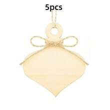 Đồ thủ công bằng gỗ trang trí treo tường Giáng sinh, Đồ trang trí Giáng sinh chưa hoàn thiện tự làm, Những lát gỗ trống có dây thừng cho đồ thủ công tiệc tại nhà, Đồ trang trí bằng gỗ có thể sơn - Nhiều màu - Xem 12