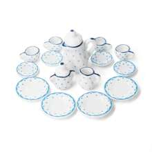 Bộ ấm trà sứ mini 15 món tinh tế | Hoa hồng thanh lịch, pháo hoa, mèo, cánh hoa, chấm bi xanh, hoa và các mẫu thiết kế khác | Đồ trang trí thiết yếu cho năm mới, giáng sinh và nhà búp bê, quà tặng cao cấp, Halloween, đồ trang trí Halloween - Nhiều màu - Xem 20