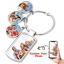 Llavero personalizado con foto Llaveros personalizados con foto Grabado de texto personalizado Llavero para mujeres y hombres - Multicolor - Ver 1