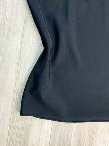Women's Short Sleeve Evangelical Lace Blouse With Bow No. 9 - 黑色 - 查看 2