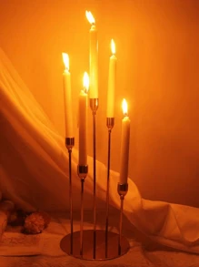 4pcs Straight Candle Holders, European Style Long Stem Candlestick Candles, Home Romantic Candlelight Dinner, Wedding, Birthday, Valentine's Day, Lighting Candles, Gold, Silver, Red, White, Black, Green, Blue, Pink, Purple, Bronze,Room Decor,Gifts Graduation - Straight Shape - View 8