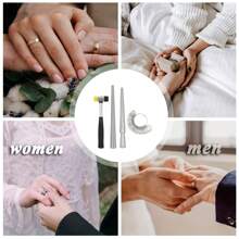 4 szt./zestaw miarka do pierścieni 25 mm gumowy młotek do regulacji pierścieni zestaw narzędzi naprawczych do wyrobu biżuterii pomiar rozmiaru palca