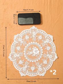 1 件/2 件全新网状蕾丝刺绣镂空餐垫 - 米色 - 查看 11