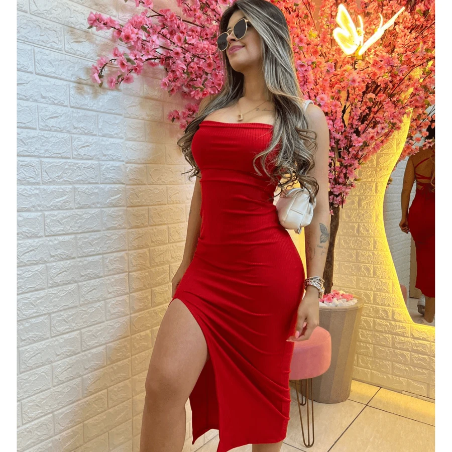 Dress With Back Details 2024 - 紅色 - 查看 1