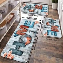 1 件温暖的“温暖”文字印花图案厨房装饰地毯垫，彩色蝴蝶室内/入口地毯 - 彩色 - 查看 10
