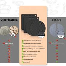 4 件装黑色耐热餐垫桌面杯垫