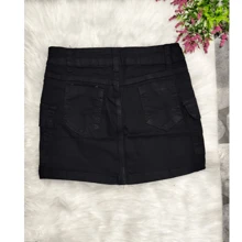Aia Cargo Jeans For Kids, Black And Beige With Side Pockets, Adjustable Waist, Blogger - 黑色 - 查看 3